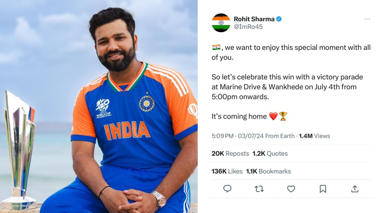 रोहित शर्मा ने Indian Cricket Fans को जीत का जश्न मनाने कल मरीन ड्राइव और वानखेडे बुलाया है।     