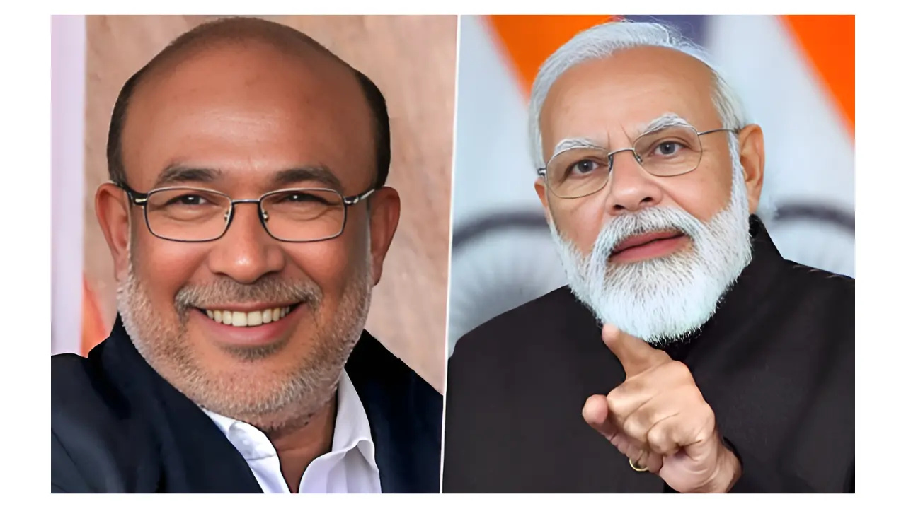 PM Modi and Manipur CM