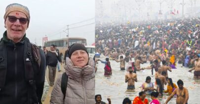 Foreign Devotees Join the Mahakumbh