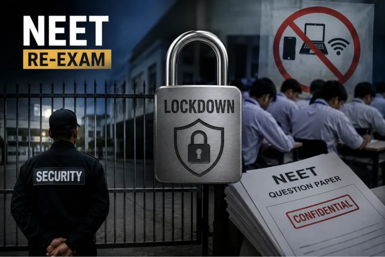 NEET री-एग्जाम के लिए पेपर तैयार करने वाली टीम को सुरक्षा कारणों से सीक्रेट लोकेशन पर रखा गया।