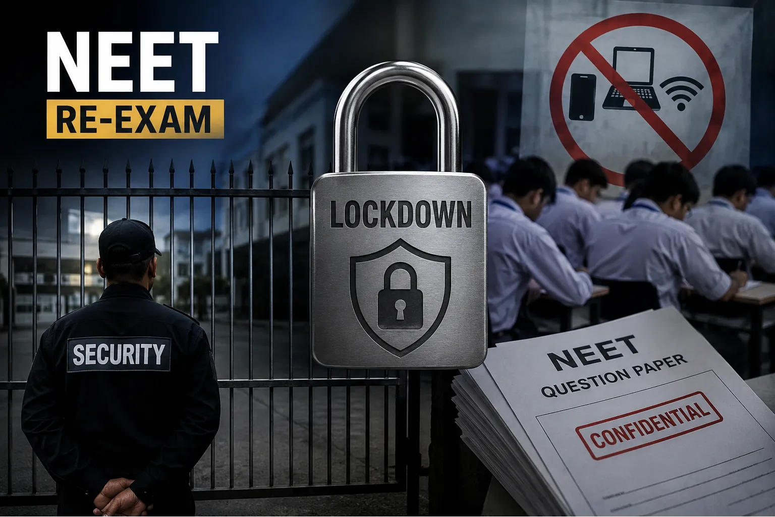NEET री-एग्जाम के लिए पेपर तैयार करने वाली टीम को सुरक्षा कारणों से सीक्रेट लोकेशन पर रखा गया।