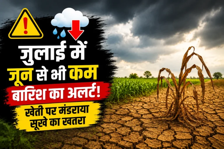 IMD का अनुमान: जुलाई में सामान्य से कम बारिश की आशंका, खरीफ फसलों की बुवाई पर पड़ सकता है असर
