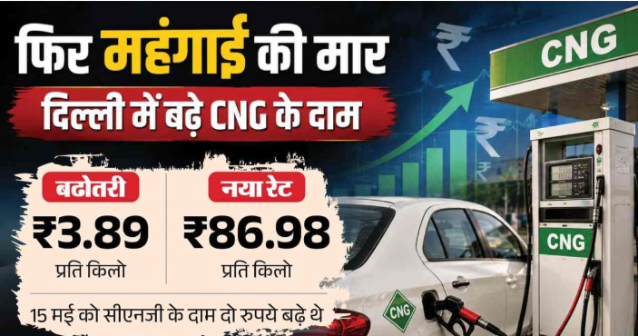Delhi में CNG आज सुबह 6 बजे से ₹3.89/kg महंगी; नई कीमत ₹86.98 प्रति किलो, Auto-Taxi किराया बढ़ाने की मांग